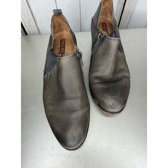 Pikolinos Baqueira Gray Leather Women's Western Ankle Boots Shoes Size 37 6.5/7 - Picture 3 of 5